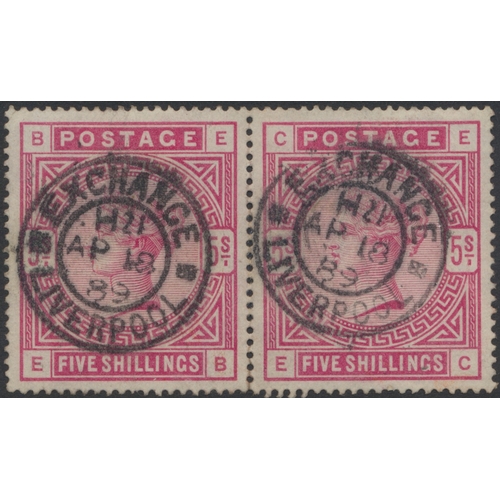 296 - 1883-4 high values used range in varied condition, incl 10/- (x3 all with faults), and also incl 2/6... 