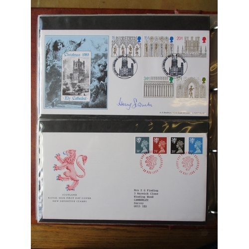 356 - 1960s-2000s GB FDC coln in approx 30 albums with slipcases, incl some Benhams covers, coin covers an... 