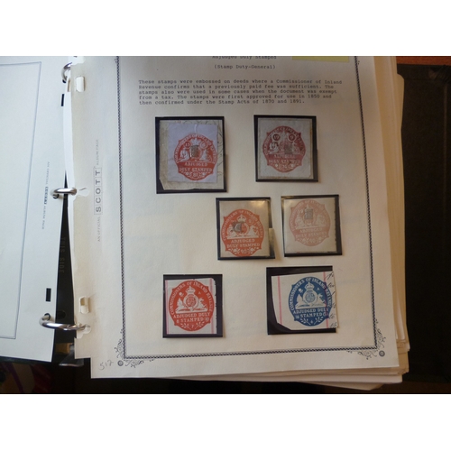 367 - Revenues. Coln in 1 album from 1850-1904 with Adjudged Duly stamped issues, Bankruptcy issues, Bill ... 