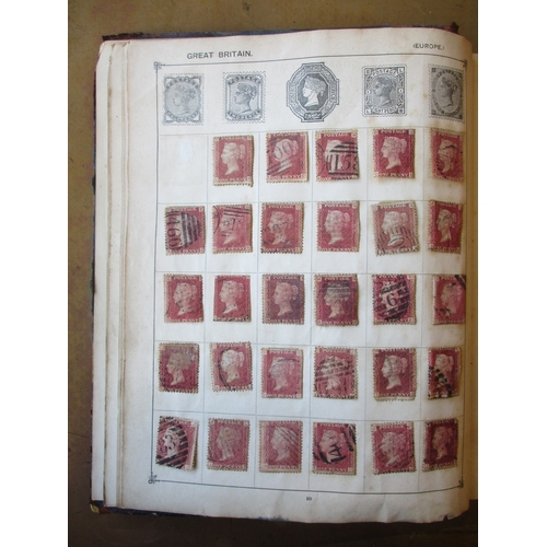 61 - World misc early to middle M/U coln in two old-time albums, incl 1840 1d blacks U range (x6, mixed c... 