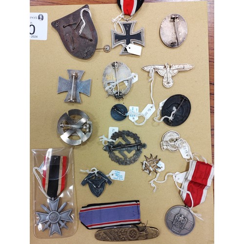 80 - Third Reich range of medals and badges including Germanic Achievement Badge of the SS stamped RZM M/... 