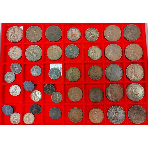 291 - 19th century copper and bronze collection in 3 Lindner trays, generally fine with some better includ... 