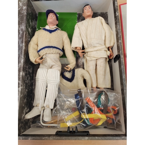 108 - Range of unboxed Action Man figures generally very good with 'Cricketer' with accessories and stand,... 