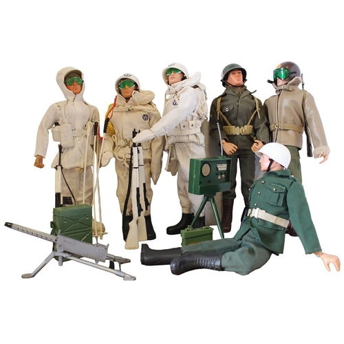 109 - Range of unboxed Palitoy Action Man figures generally very good to excellent with Royal Marines Moun... 