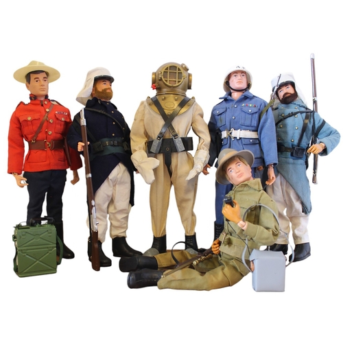 113 - Range of unboxed Palitoy Action Man figures generally very good to excellent with Deep Sea Diver wit... 