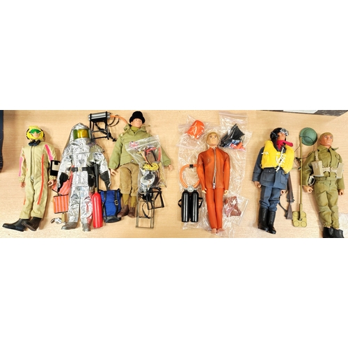 115 - Range of unboxed Palitoy Action Man figures generally very good to excellent with Landing Signal Off... 