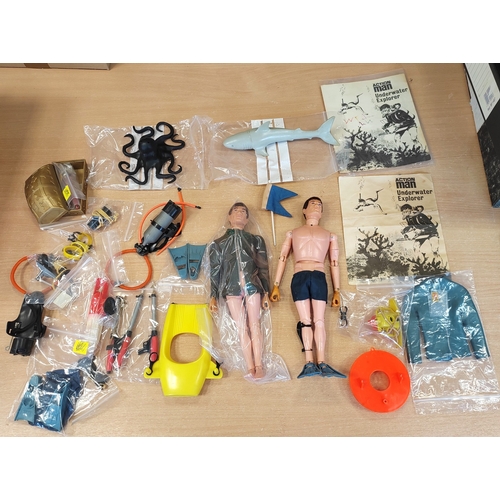 119 - Range of unboxed Palitoy Action Man figures generally very good with Underwater Explorer x2 with rub... 