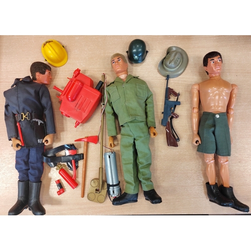 119 - Range of unboxed Palitoy Action Man figures generally very good with Underwater Explorer x2 with rub... 