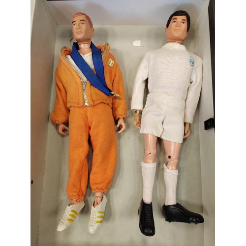 120 - Pair of unboxed Palitoy Action Man figures generally good plus to very good with Olympic Champion wi... 
