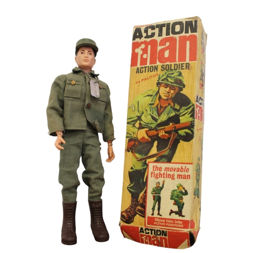 123 - Palitoy vintage Action Man Action Soldier very good in fair to good box (missing top flaps) appears ... 