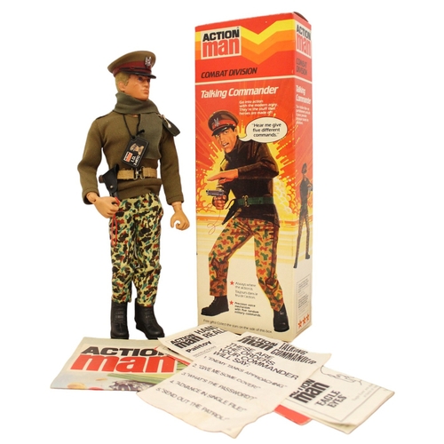 128 - Palitoy Action Man Vintage Talking Commander Combat Division in excellent condition in very good box... 