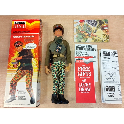 128 - Palitoy Action Man Vintage Talking Commander Combat Division in excellent condition in very good box... 