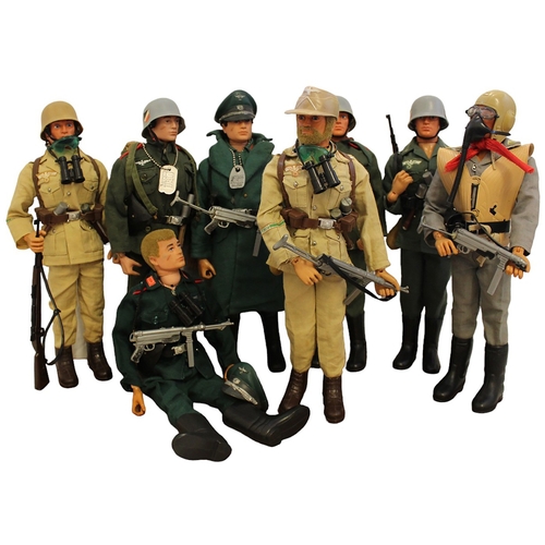 142 - Range of unboxed Palitoy Action Man German Soldiers generally very good to excellent with German Cam... 