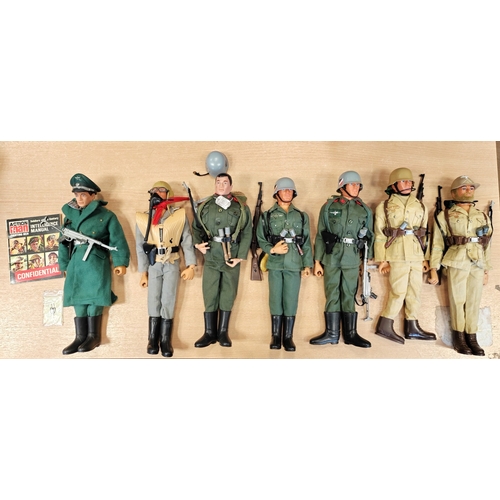 142 - Range of unboxed Palitoy Action Man German Soldiers generally very good to excellent with German Cam... 
