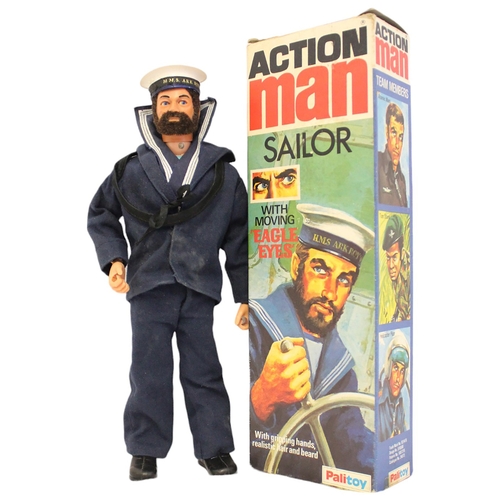 150 - Palitoy Action Man Vintage Sailor excellent in good plus box with HMS Ark Royal hat, boots, leaflets... 