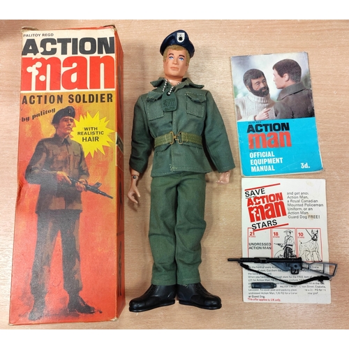 154 - Palitoy Action Man Vintage Soldier very good to excellent condition with Sten machine gun and magazi... 