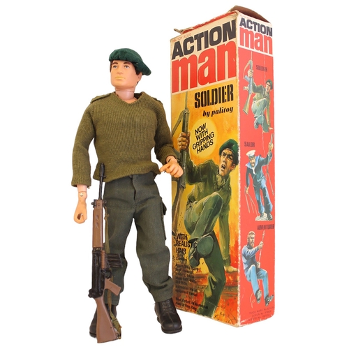 156 - Palitoy Action Man Vintage Soldier very good to excellent condition with SLR rifle, green beret, boo... 