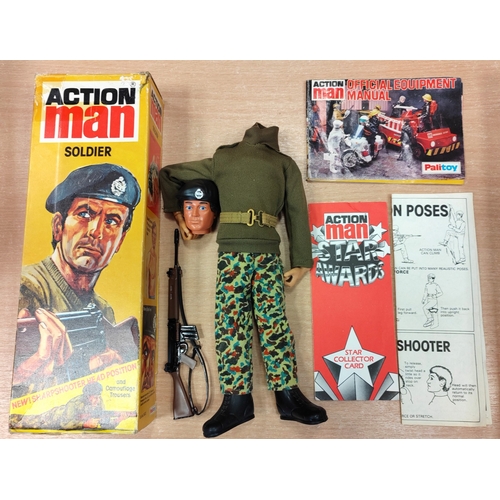 160 - Palitoy Vintage Action Man Action Soldier very good (detached head) in very good box 'sharpshooter h... 