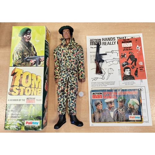 163 - Palitoy Action Man Vintage Tom Stone in excellent condition in very good box with camouflage jacket ... 