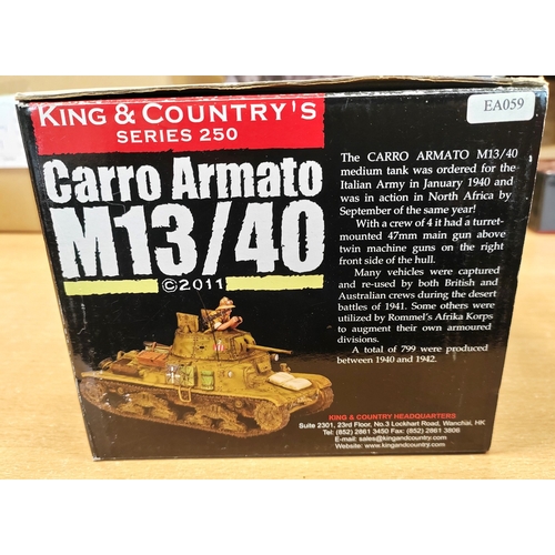 244 - King & Country. WWII Eighth Army CARRO ARMATO M13/40 No.EA059 mint in very good box. (See photo) (½B... 