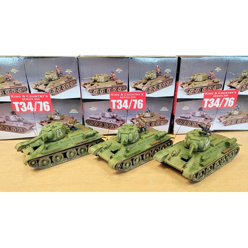 246 - King & Country. Fall of Berlin Soviet T34 tank range generally mint in very good boxes with No.RA025... 