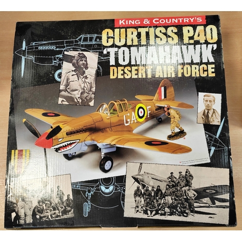 267 - King & Country. RAF Curtiss P40 TOMAHAWK Desert Air Force No.RAF039 generally mint in very good to e... 