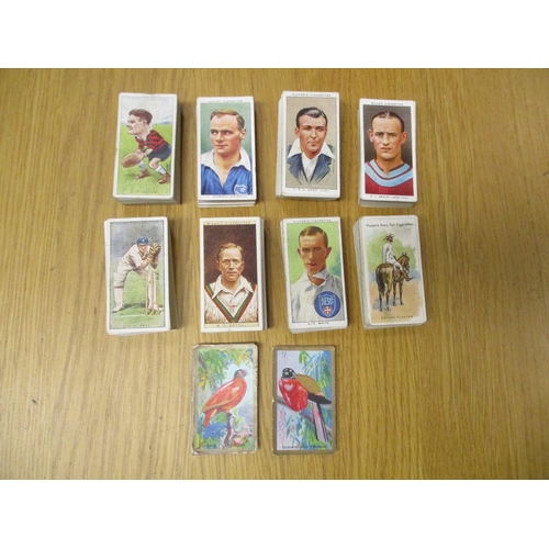 30 - Loose collection with part sets including Gallaher Foreign Birds, Players Cricketers, Footballers Ca... 