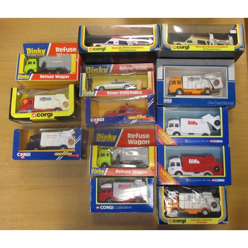 336 - Mainly 1980s to 1990s collection including lorries, refuse wagons, road sweepers, play sets, general... 