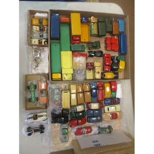 407 - Dinky. Unboxed 1950s-60s range of grand prix race cars, retro cars, sports cars, buses, trucks, etc,... 