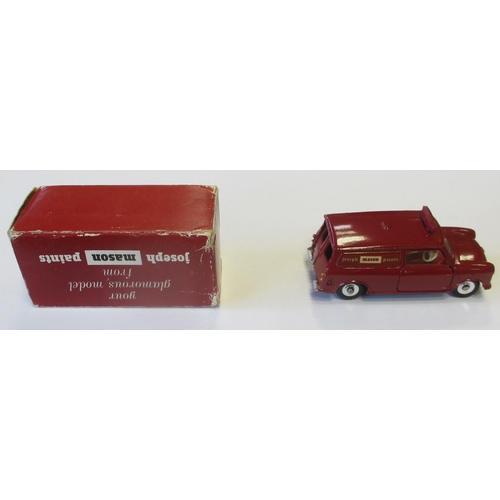 422 - Dinky. Mini Minor Van 'Joseph Mason' No. 274, maroon body, red seats and rear van body base, roof si... 