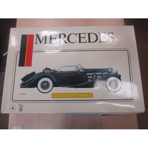 468 - Pocher Rivarossi (Italy). K74 unassembled 1/8 scale Mercedes 500 K-AK Cabriolet 1935 black model kit... 