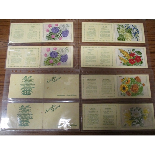 57 - Wix. Collection in plastic sleeves with Kensitas flowers postcard size plain (32), printed (40) gene... 