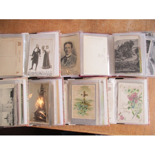 63 - Misc. accum. of vintage and modern cards in modern albums, boxes and loose, filed in some order. Gen... 