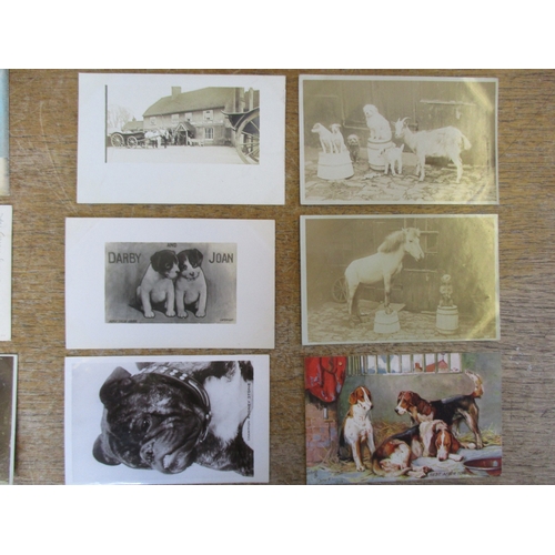 71 - Misc. coln. in 2 old albums and loose. UK topo. incl. better ptd cards of Dorking, Peaslake, Mortime... 