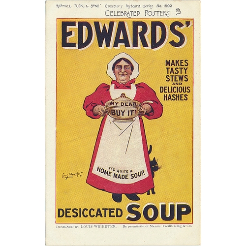 86 - Advertising. Tuck pub. Celebrated Posters, mostly in good condition, incl Mazawattee Cocoa, Edwards'... 