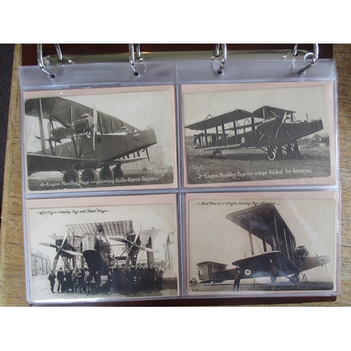 87 - Aviation. Coln in 2 modern albums of mainly RP early aviation. Handley Page, de Havilland, captured ... 