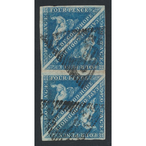 150 - Cape of Good Hope. Used range on album leaves incl 1853 1d red and 4d blue, 1855-8 vals to 1/- with ... 