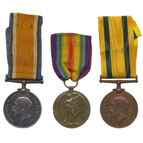 46 - WW1 BWM, Victory Medal and Territorial Force War Medal to 1832 Pte C. Brockwell E. Surr R. very fine... 