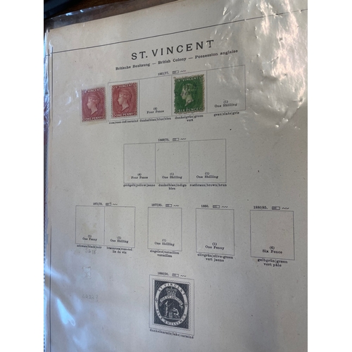 119 - A small, useful mint and used QV BC range on on old printed album leaves, with Trinidad, Turks Islan... 