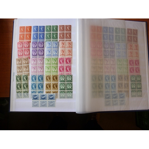 62 - World misc in 3 albums and 3 stockbooks, incl GB Wildings in blocks of 6 UM, Netherlands, USA sheets... 