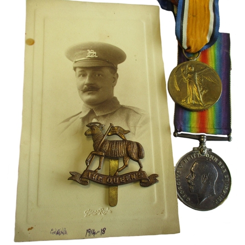 2 - Bloodworth family groups with:
1. WW1 copy BWM and Victory Medal named to Tpr H.W. Bloodworth H 3, W... 