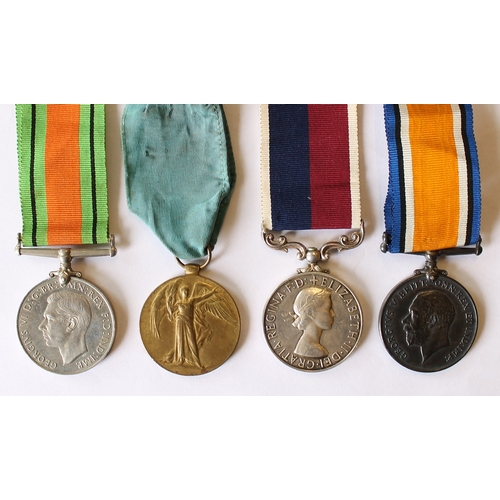 4 - WWI and WWII range with:
1. 1914-15 Star trio and Silver War Badge No B.159510 to 12479 Pte P. Barre... 