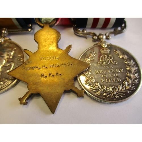 44 - WW1 Military Medal to 76506 Dvr H. Hughes 21/D.A.C. R.F.A. (number officially corrected), 1914-15 St... 