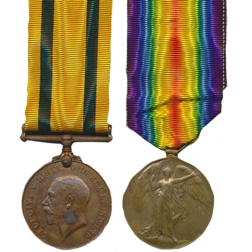 49 - WW1 Victory Medal and Territorial Force War Medal to 6095 Gnr W. Fraser R.A. minor edge contact mark... 