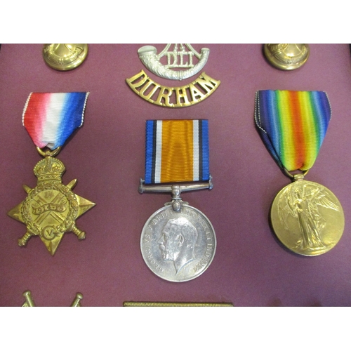 52 - 1914-15 Star trio to 2275 Sjt W.A. Coupland Durh L.I. (Pte on Star) very fine, star has been gilded.... 