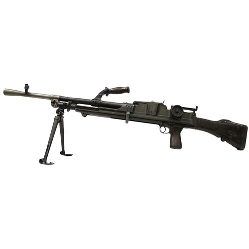 76 - 1940 Enfield Bren Gun Mk I .303 LMG No D7035, fitted with folding bipod, carrying handle, magazine h... 