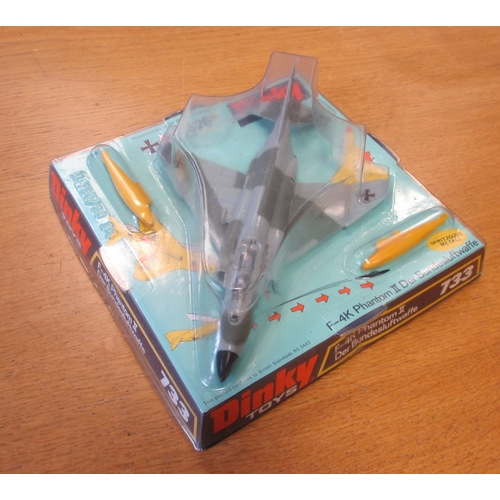 242 - Dinky. German F-4K 'Phantom II' Der Bundelsluftwaffe No. 733, grey/ green camouflage body, yellow mi... 