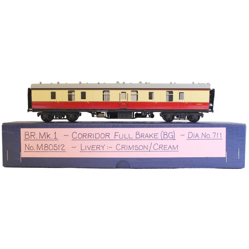 379 - Lawrence Scale Models. Range of OO gauge kit built BR Bulleid red and cream coaches, generally near ... 