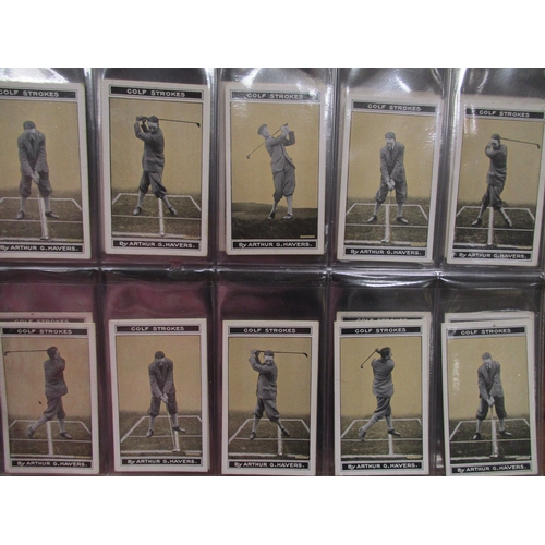 10 - Collection in album with complete sets including Churchman Can you Beat Bogey (49), Jovial Golfers, ... 