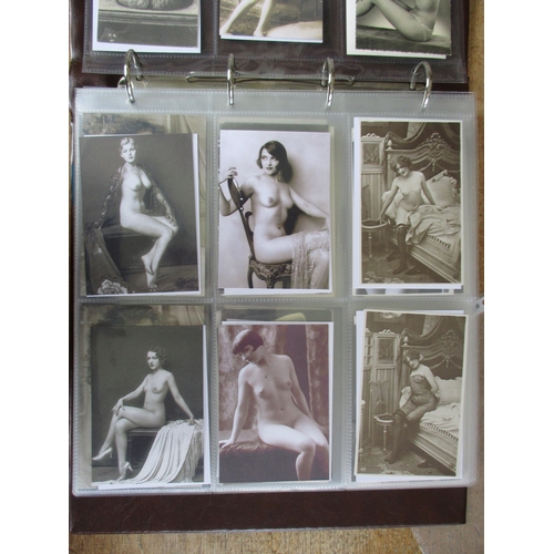 108 - Glamour. Coln. in large modern album of nudes. Salon de Paris, some reproductions and later cards no... 